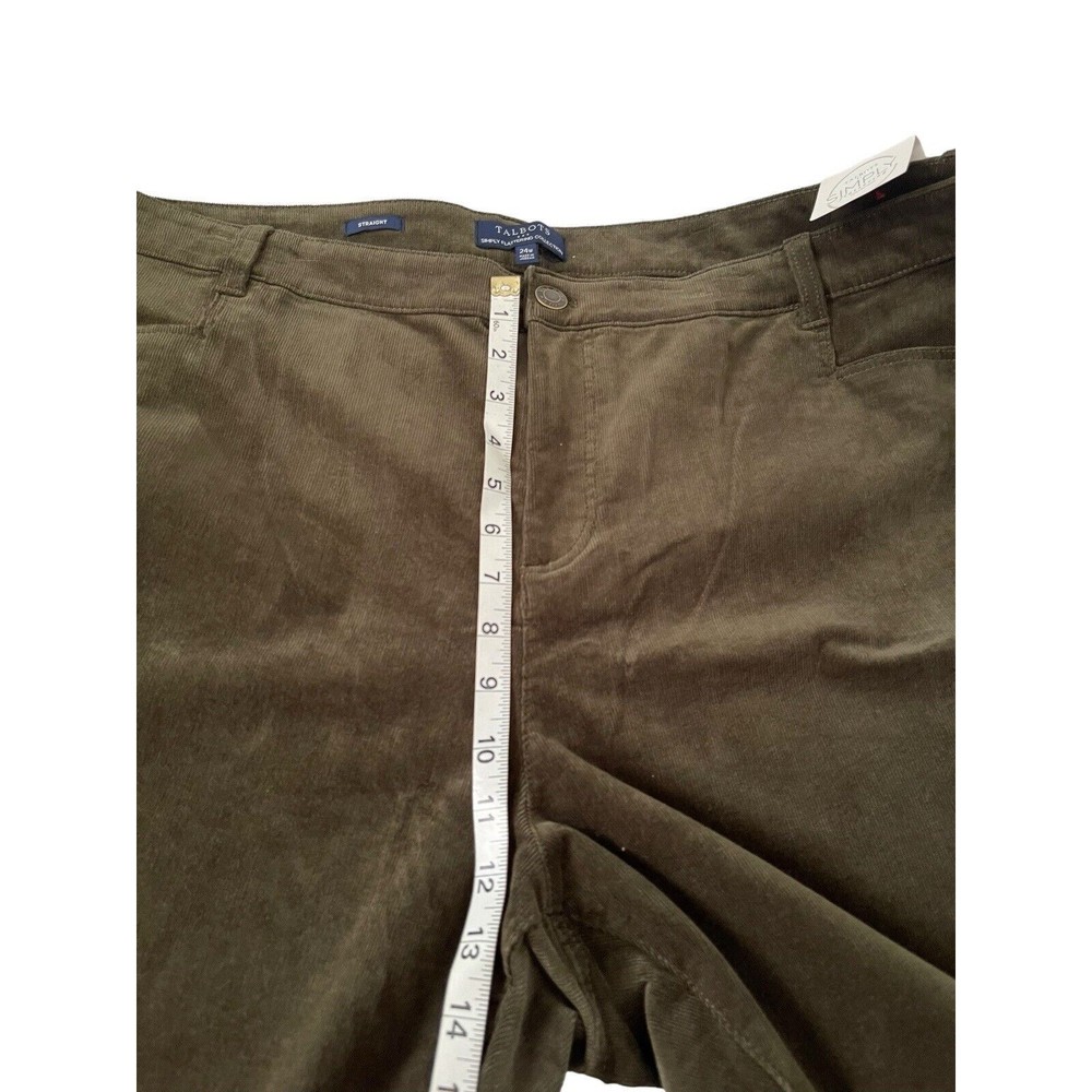 Talbots Simply Flattering 5 Pocket‎ Corduroy Pants 24W Plus Olive Straight NWT - Picture 9 of 11